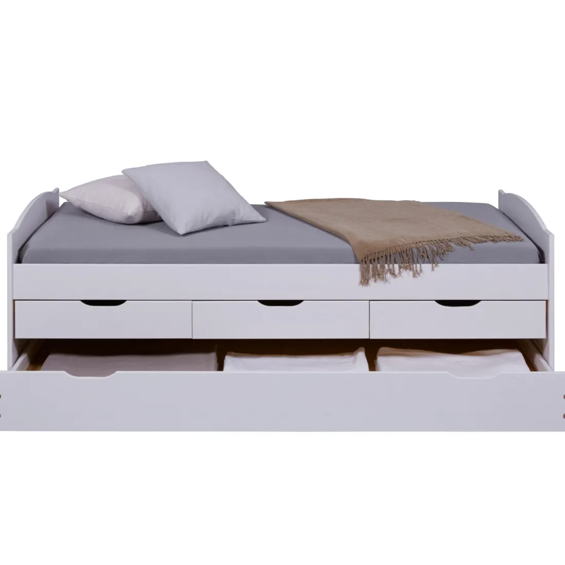 Lit en Pin Massif 90x190 ULLI Blanc