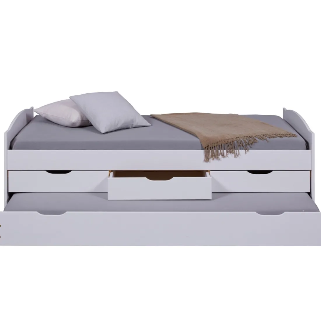 Lit en Pin Massif 90x190 ULLI Blanc