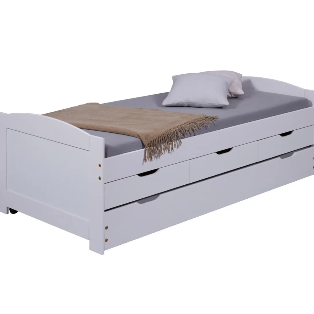 Lit en Pin Massif 90x190 ULLI Blanc