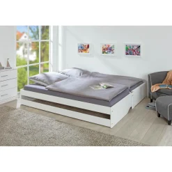 Lit multifonction 90x200 blanc LORA