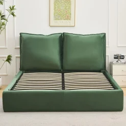 Lit-coffre Coussino sommier relevable Velours Vert