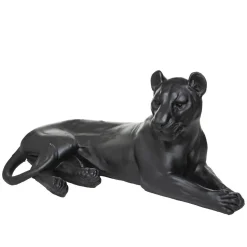 Léopard couché en résine 80x39x38cm