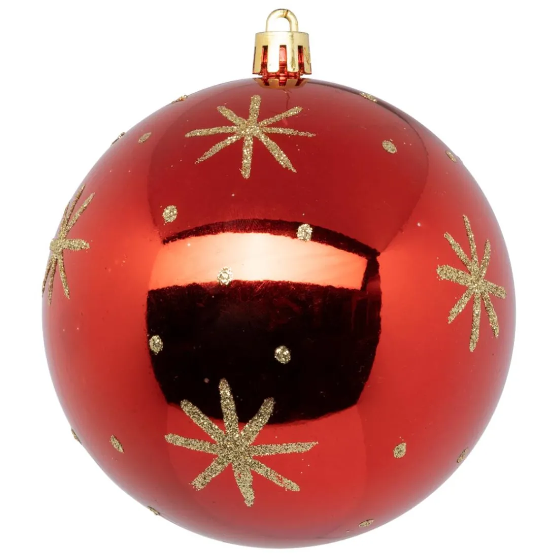 Lot 6 boules déco rouge et or