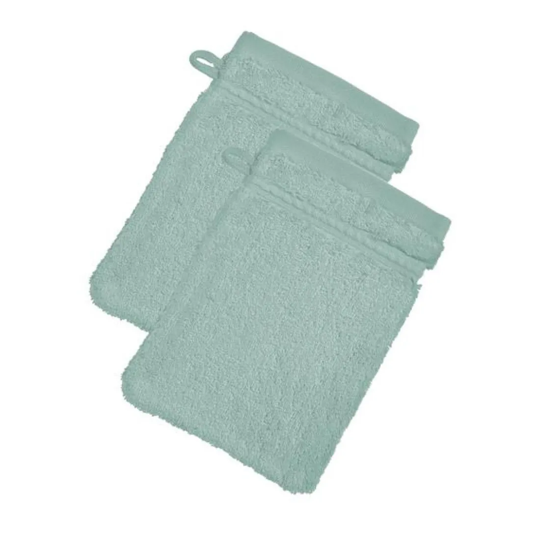 Lot 2 gants de toilette COTON D'EGYPTE bleu opaline en coton