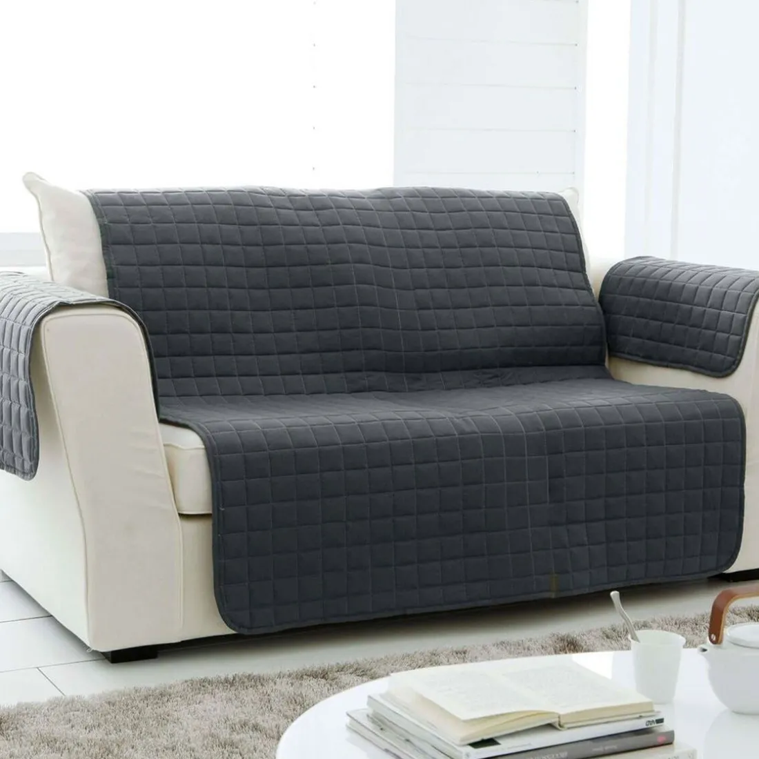Lot de 2 accoudoirs matelassés Becquet - Gris