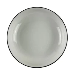 Lot de 4 assiettes creuses céramique BLACK FLOWERS