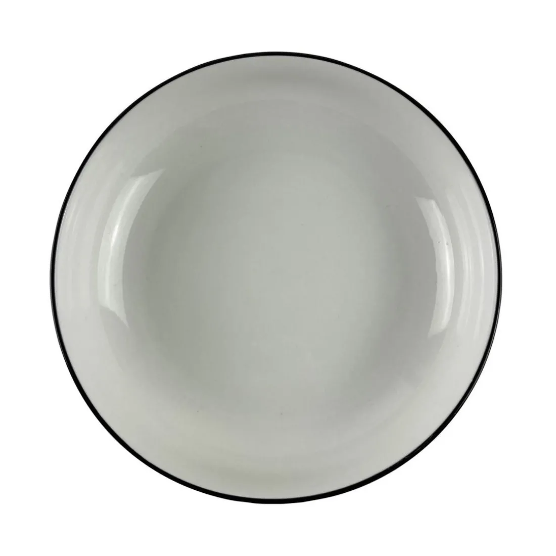 Lot de 4 assiettes creuses céramique BLACK FLOWERS