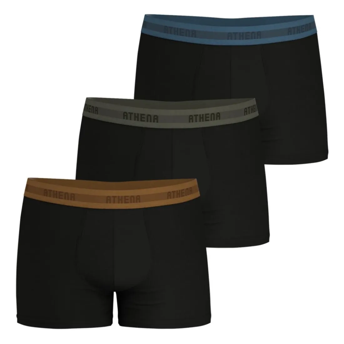 Lot de 3 boxers Easy Recyclé Athena noir en coton