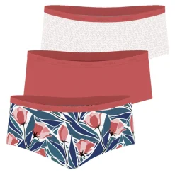 Lot de 3 boxers femme Ecopack Basic Athena rose en coton