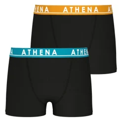 Lot de 2 boxers garçon Easy Color Athena noir en coton