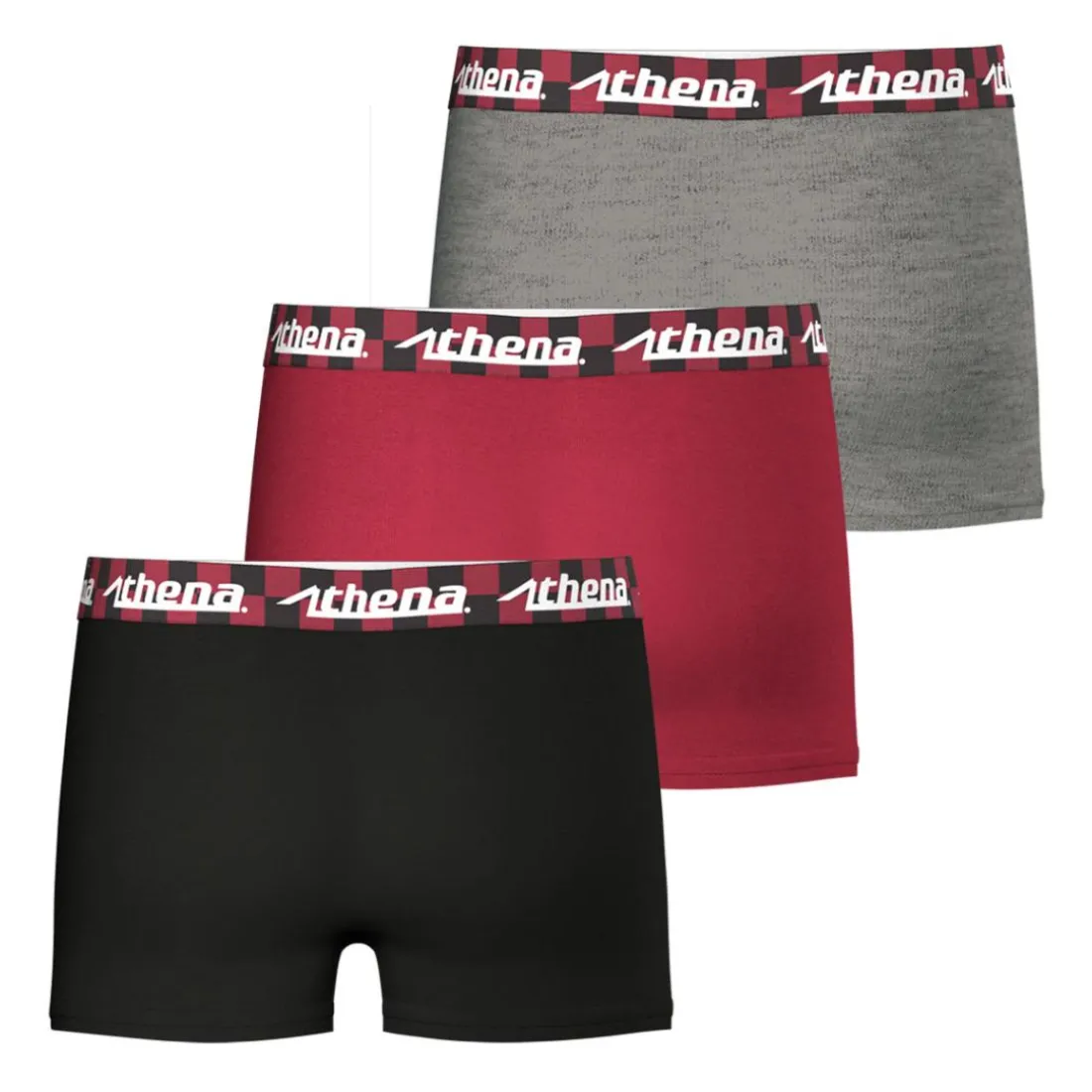 Lot de 3 boxers garçon Easy Fun Athena noir en coton