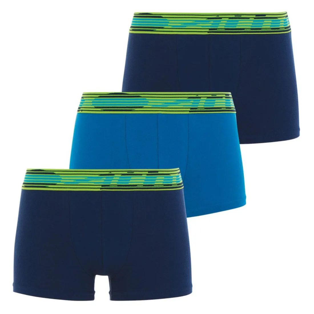 Lot de 3 boxers garçon Sport Stretch Bleu en coton