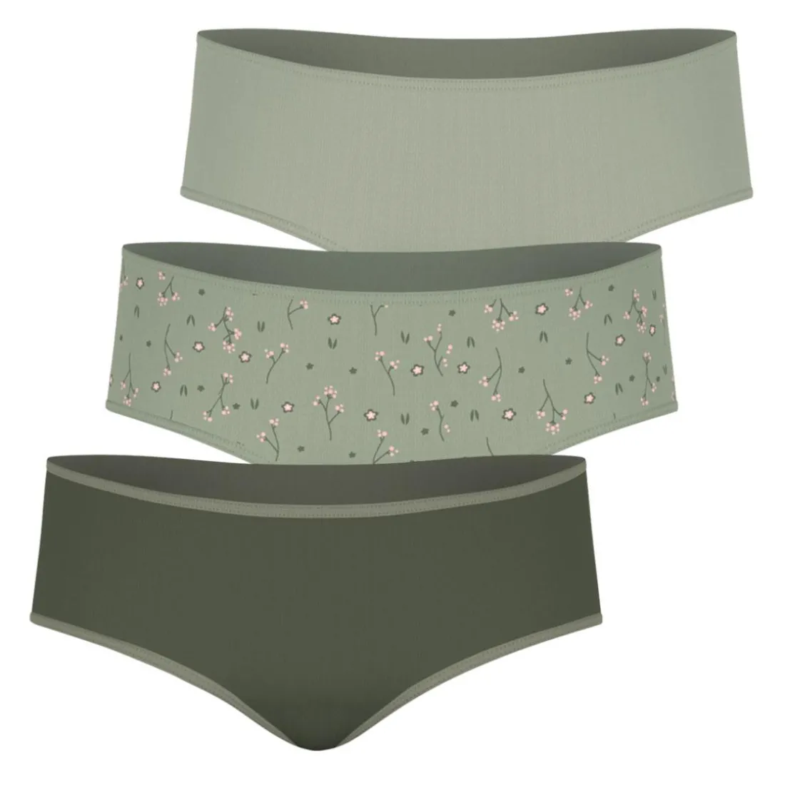 Lot de 3 boxers Girl Mode by Athena Fille vert en coton