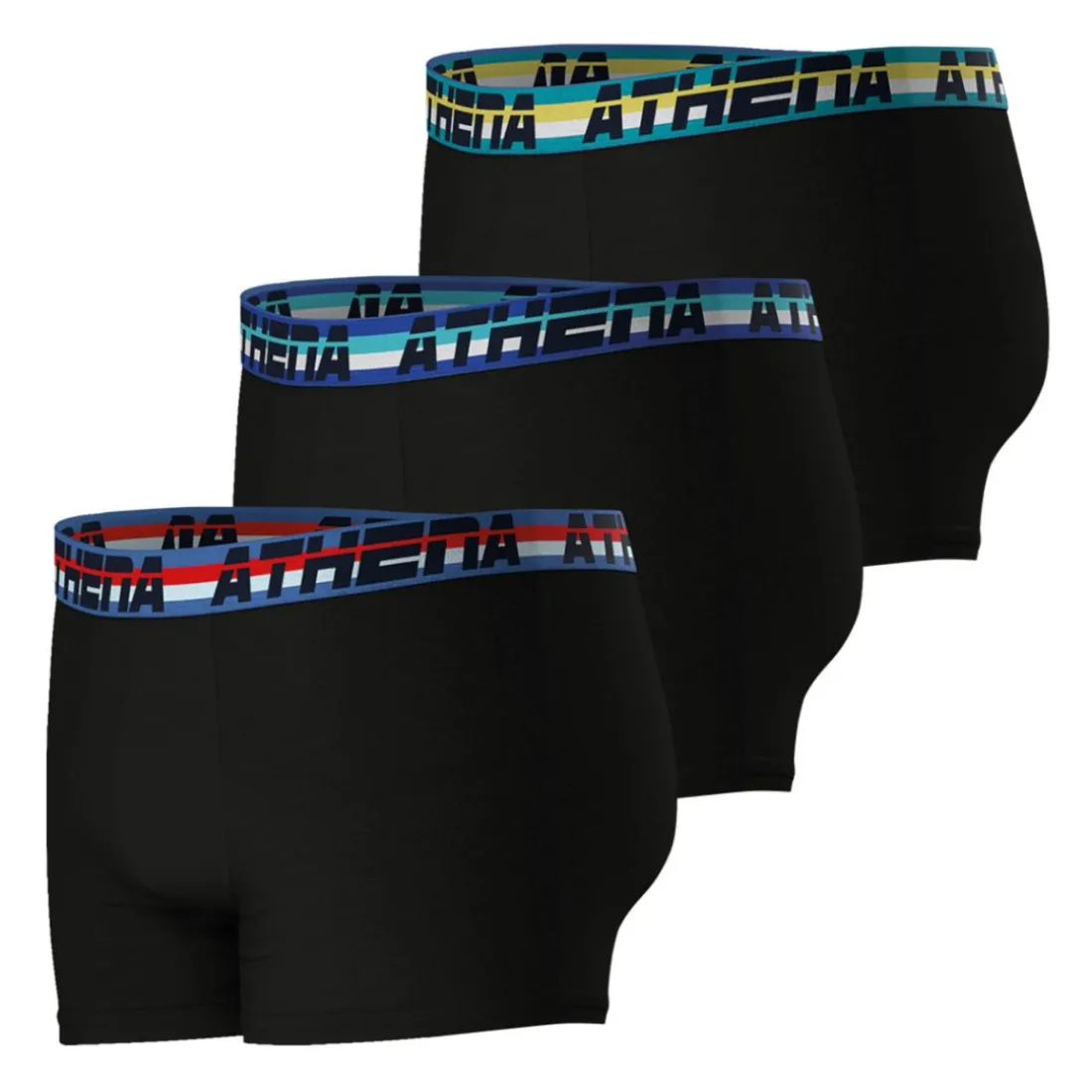 Lot de 3 boxers homme 720 Stretch Coton Athena noir