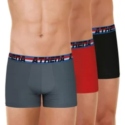 Lot de 3 boxers homme 720 Stretch Coton Athena rouge