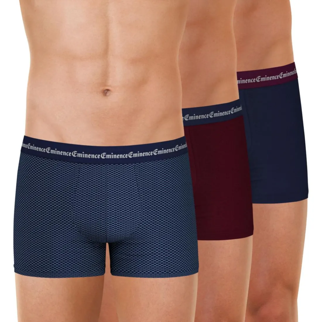 Lot de 3 boxers homme Business Print Eminence bleu en coton