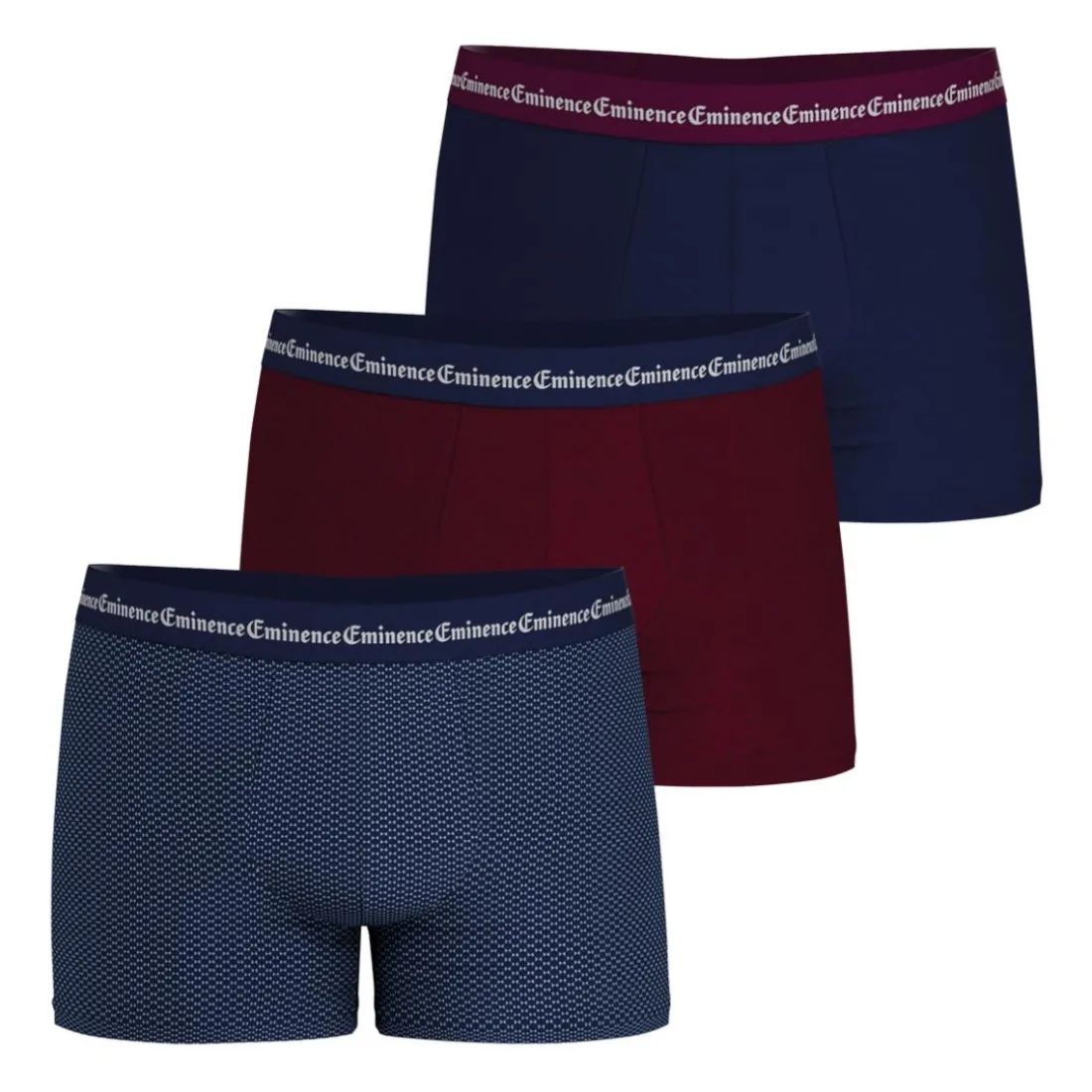 Lot de 3 boxers homme Business Print Eminence bleu en coton