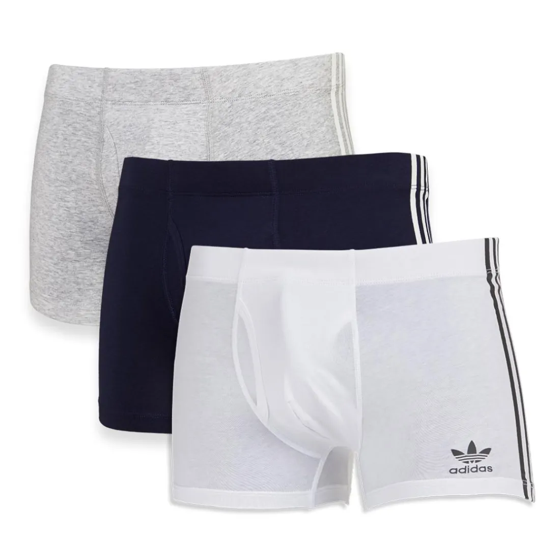 Lot de 3 boxers homme Coton Flex 3tripes Adidas gris