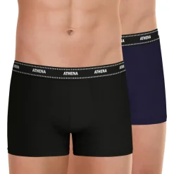 Lot de 2 boxers homme Duo Essentiel Athena bleu en coton
