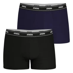 Lot de 2 boxers homme Duo Essentiel Athena bleu en coton