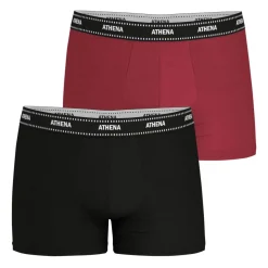 Lot de 2 boxers homme Duo Essentiel Athena rouge en coton