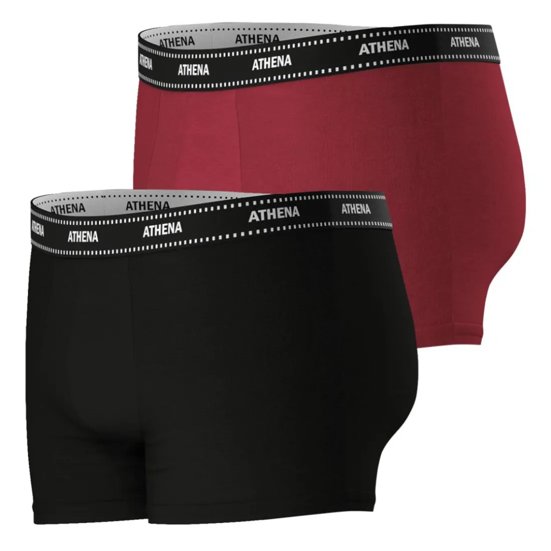 Lot de 2 boxers homme Duo Essentiel Athena rouge en coton