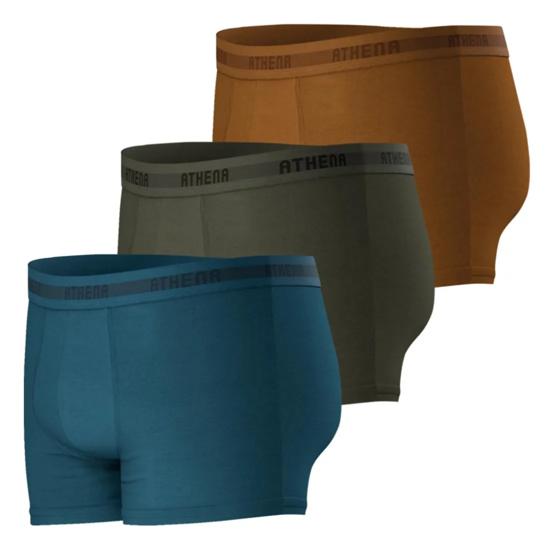 Lot de 3 boxers homme Easy Recyclé Athena multicolore en coton