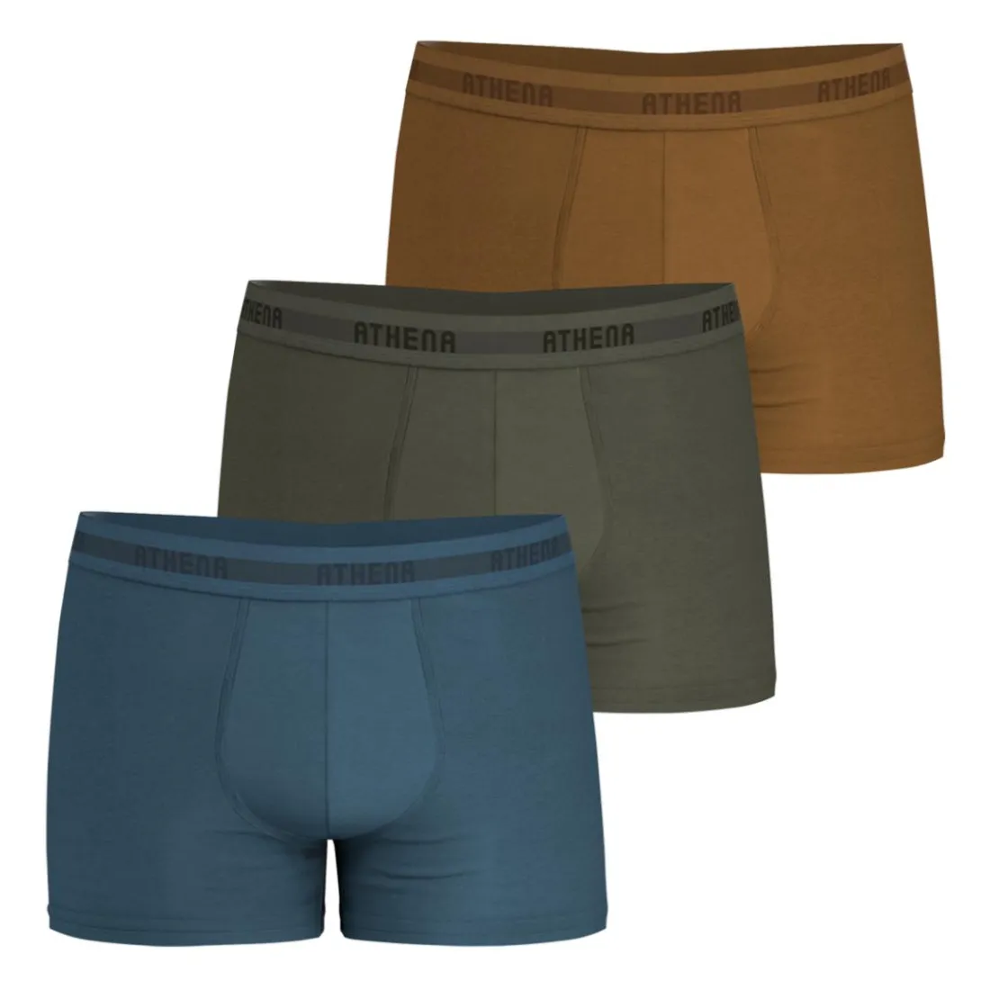 Lot de 3 boxers homme Easy Recyclé Athena multicolore en coton