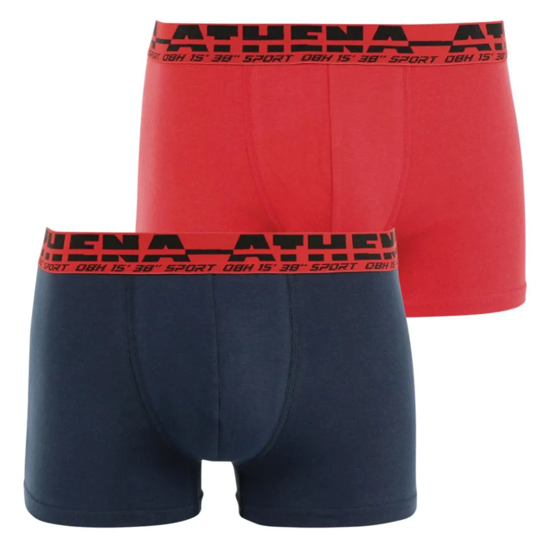 Lot de 2 boxers homme Easy Sport Athena rouge en coton multicolore
