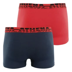 Lot de 2 boxers homme Easy Sport Athena rouge en coton multicolore