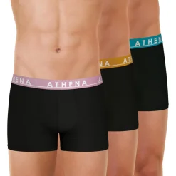 Lot de 3 boxers homme Easy Color Athena noir en coton