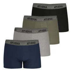 Lot de 4 boxers homme Eco Pack Basic Coton Athena multicolore
