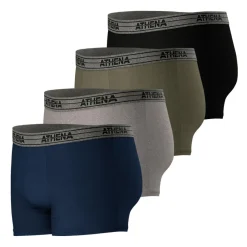 Lot de 4 boxers homme Eco Pack Basic Coton Athena multicolore