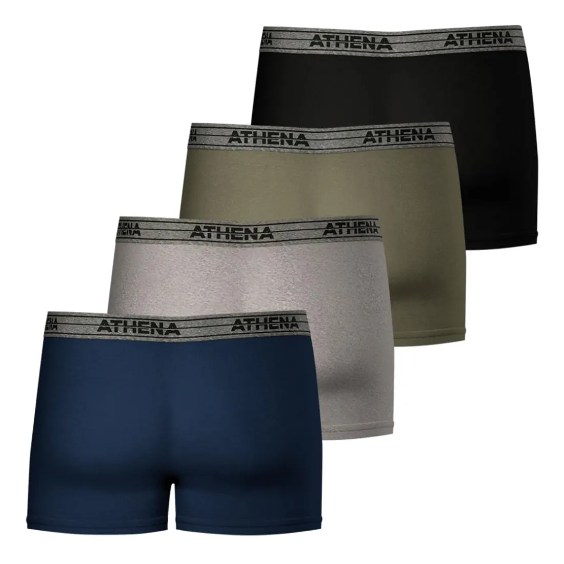 Lot de 4 boxers homme Eco Pack Basic Coton Athena multicolore