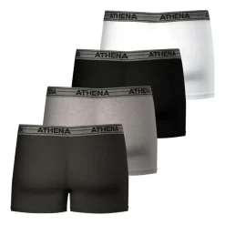 Lot de 4 boxers homme Eco Pack Basic Coton Athena gris