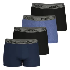 Lot de 4 boxers homme Eco Pack Basic Coton Athena bleu