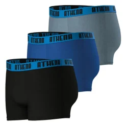 Lot de 3 boxers homme Ecopack Athena bleu en coton