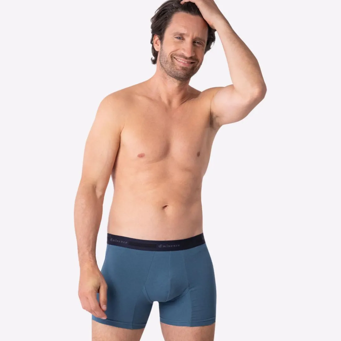 Lot de 3 boxers homme Tailor Eminence bleu en coton