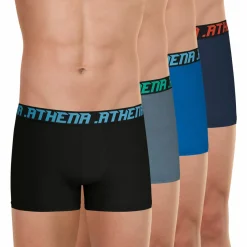 Lot de 4 boxers My Petits Prix bleu en coton pour homme