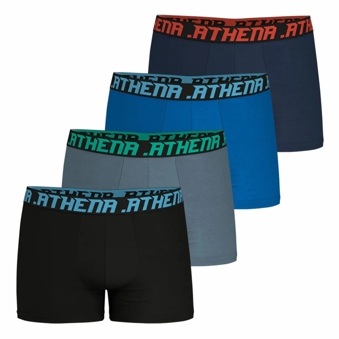 Lot de 4 boxers My Petits Prix bleu en coton pour homme