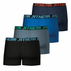 Lot de 4 boxers My Petits Prix bleu en coton pour homme