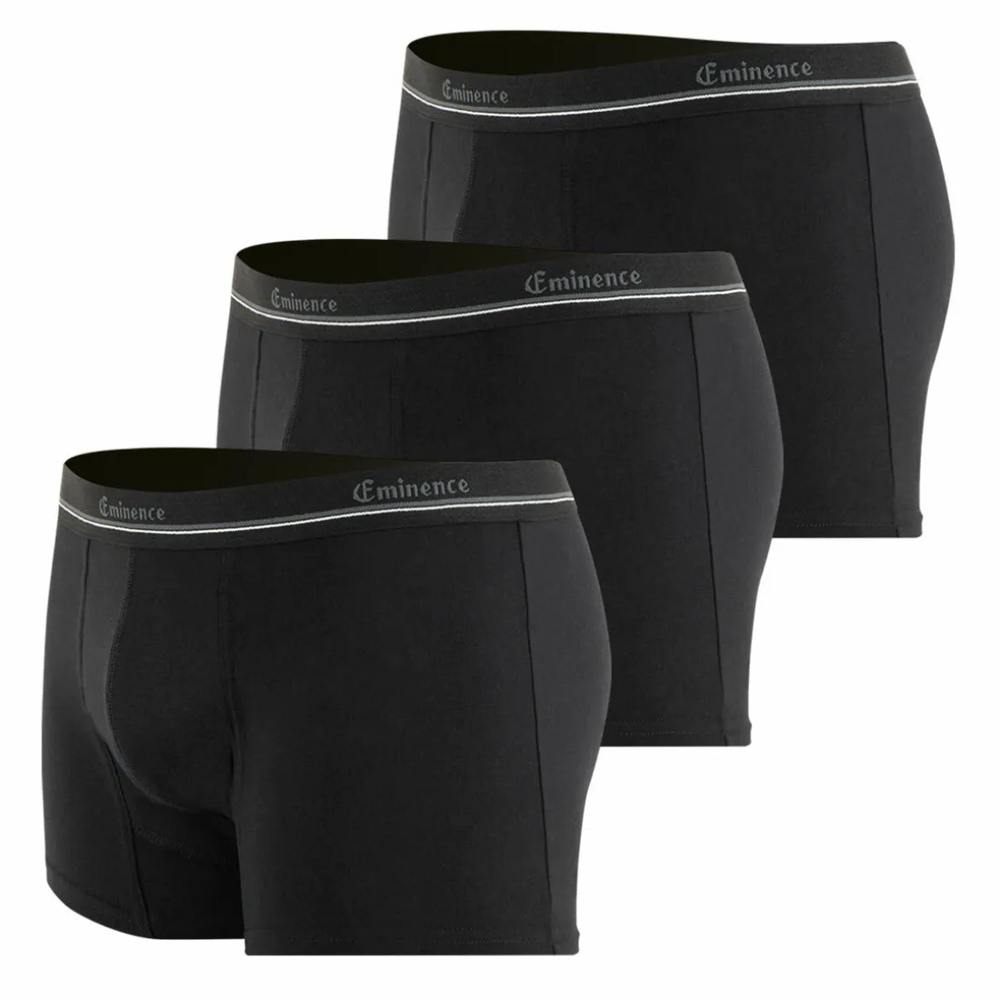 Lot de 3 boxers pour fuites urinaires Homme Sérénité Heritage noir en coton