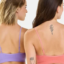 Lot de 2 brassières sans armatures - Rose Lantana + Violet
