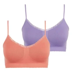 Lot de 2 brassières sans armatures - Rose Lantana + Violet