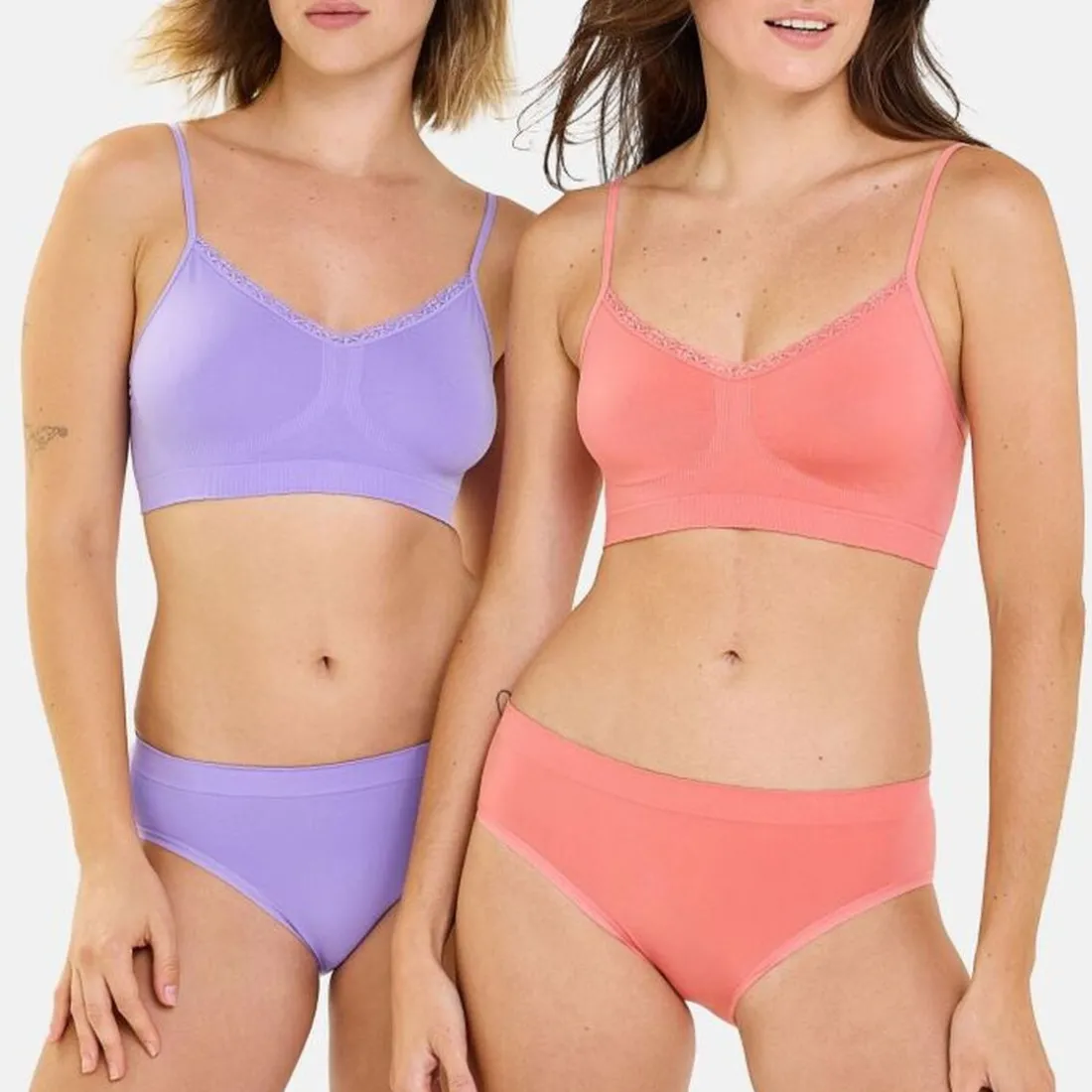 Lot de 2 brassières sans armatures - Rose Lantana + Violet