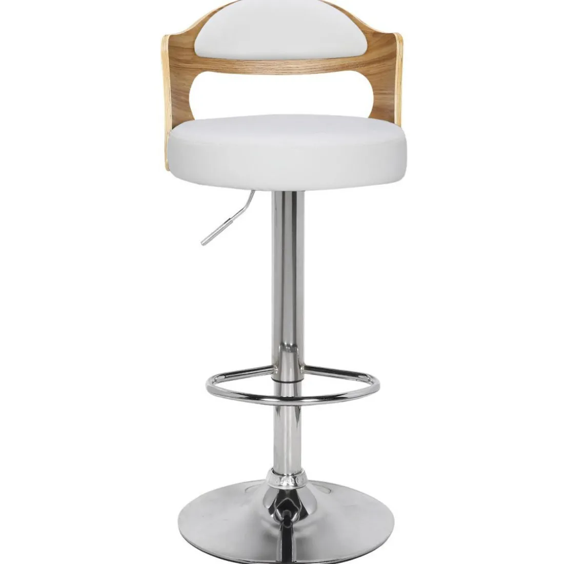 Lot de 2 chaises de bar Chêne Clair & Simili Blanc CAPRI