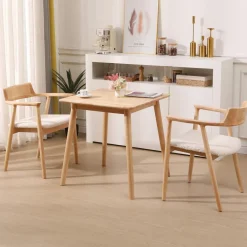 Lot de 2 Chaises de Salle a Manger Scandinave en Bois Massif CORDOBA - Blanc
