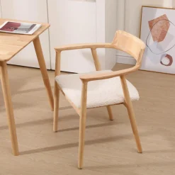 Lot de 2 Chaises de Salle a Manger Scandinave en Bois Massif CORDOBA - Blanc