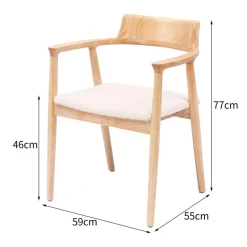 Lot de 2 Chaises de Salle a Manger Scandinave en Bois Massif CORDOBA - Blanc