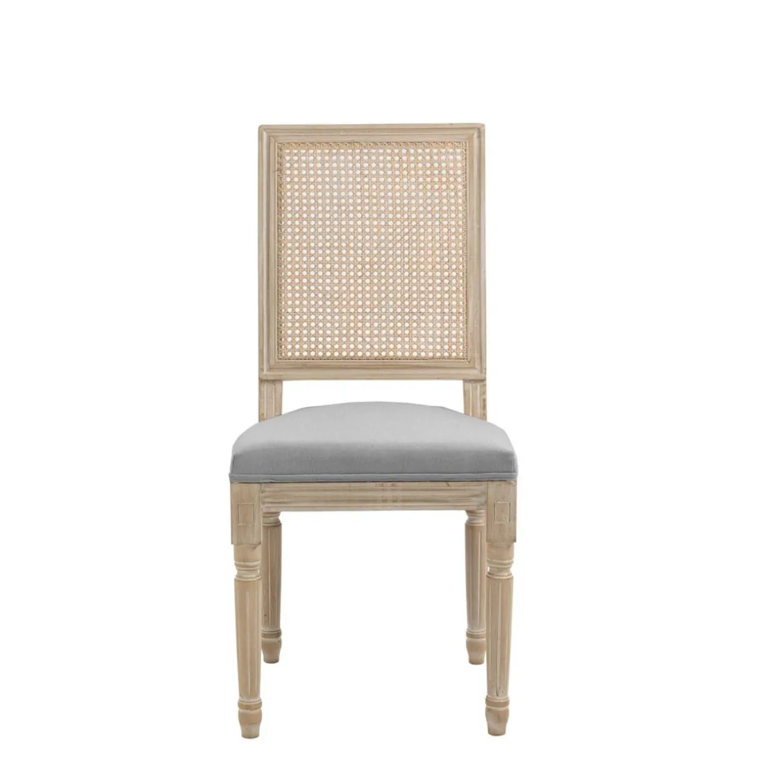 Lot de 2 chaises en bois massif et en tissu Gris Foncé